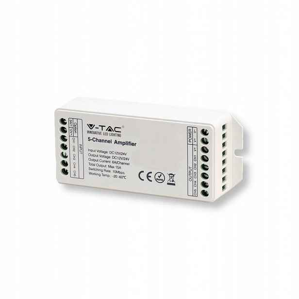 V-tac 5kanálový zesilovač 15A/MAX 12V-180W 24V-360W VT-2435