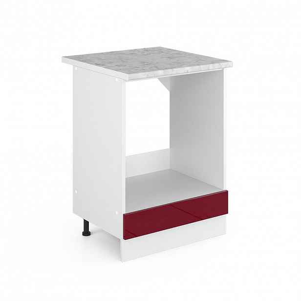 Vicco SKŘÍŇKA NA VESTAVĚNOU TROUBU R-Line Červená vysoký lesk 60 cm s pracovní deskou