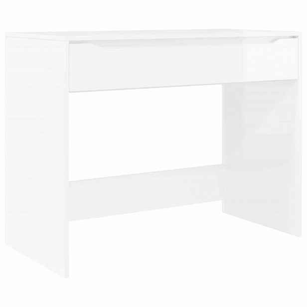 vidaXL Stůl Vysoký Lesklý Bílý 100 x 50 x 78 cm Dřevěný materiál