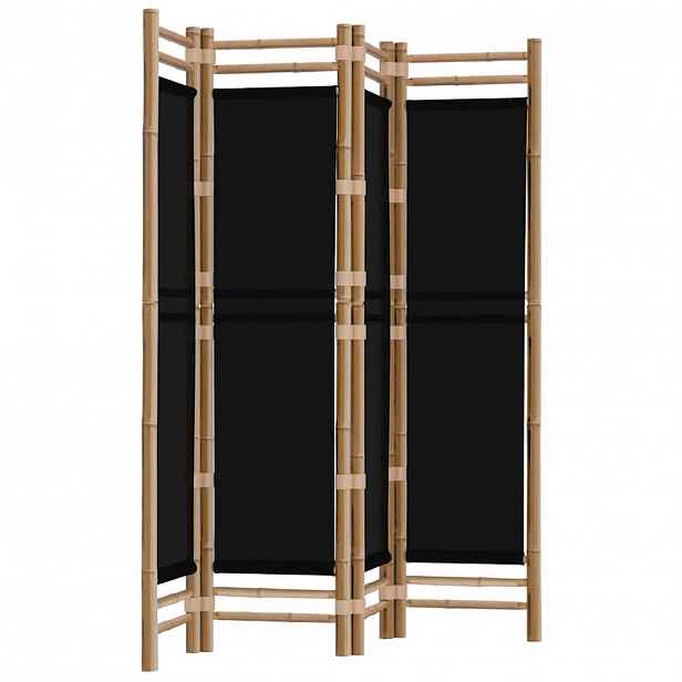 vidaXL Skládací 4panelový paraván 160 cm bambus a plátno