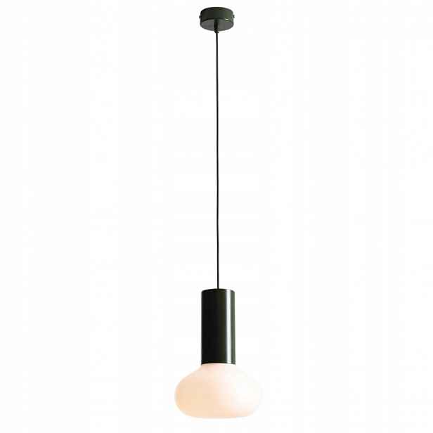 Jednodílná závěsná stropní lampa do ložnice moderní zelená Flo Moss S