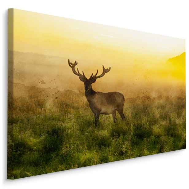 MyBestHome BOX Plátno Jelen A Mlhavé Ráno Varianta: 90x60