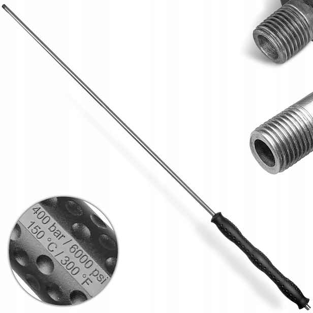 Přímá lanka Inox ST-29 1200 mm nerezová 1/4" R+m 400 bar, vyrobeno v Německu