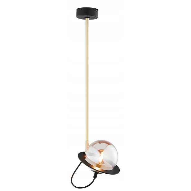 Stropní svítidlo Planet Černá Zlatá Skleněná Stínidlo 1xG9 Závěsná lampa do domu