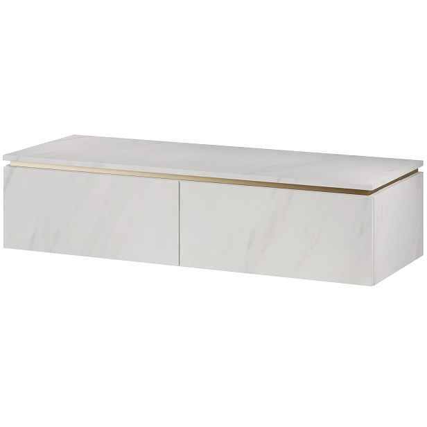 Szynaka Závěsná skříňka pod umyvadlo Letto 01 120 cm bílý mramor/zlatá