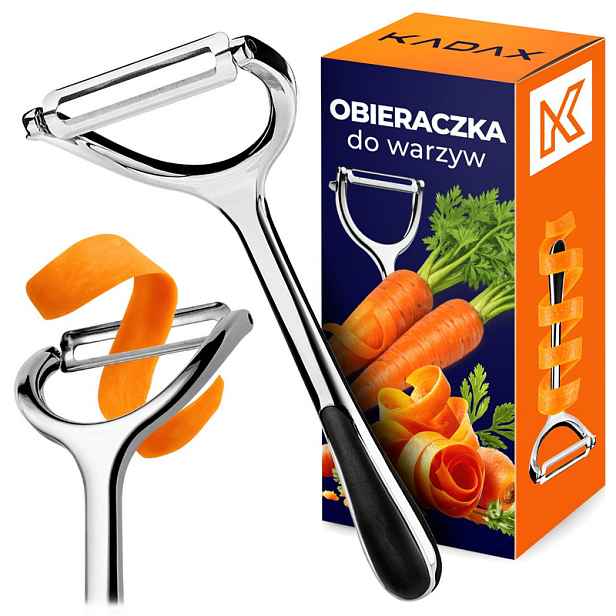 TEMU KADAX Škrabka na zeleninu, nerezová ocel, na brambory a ovoce, ergonomická rukojeť, 1 ks.