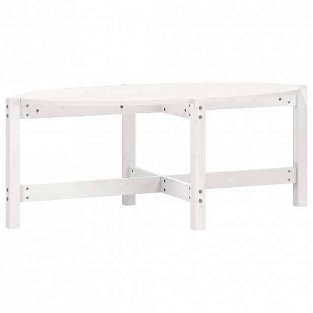 vidaXL Konferenční stolek bílý 118 x 63 x 45 cm masivní borové dřevo