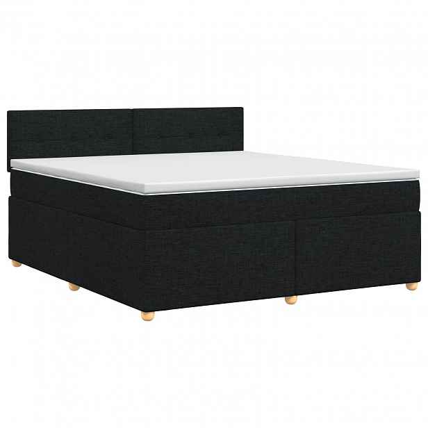 vidaXL Postel boxspring s matrací s čelo Černá 140 x 200 cm Textil