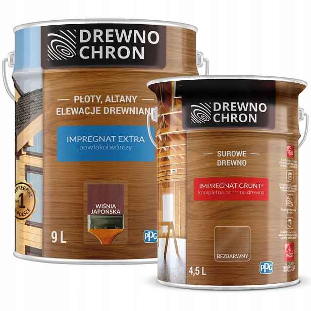 Drewnochron Impregnat Extra 9L Višeň Drewnochron Grunt 4,5L