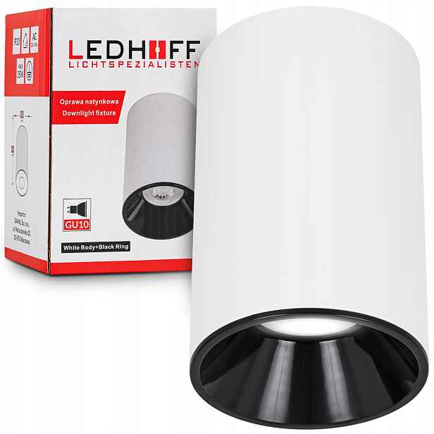 Halogenová stropní lampa GU10 bílá černá Led Spot Tuba L 4ks