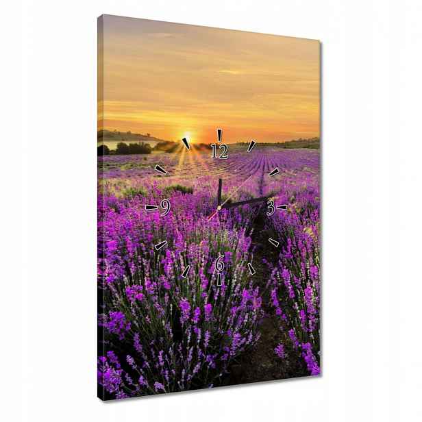Hodiny 40x60 Levandule Západ slunce