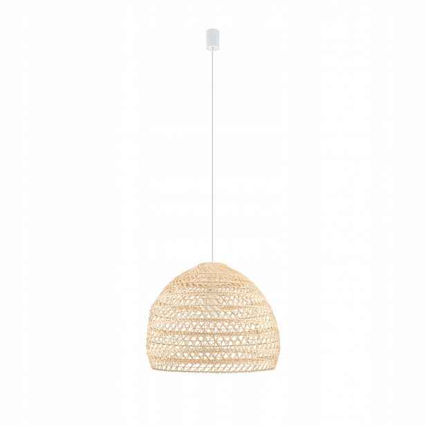 Závěsná lampa Boho béžová, útulná atmosféra nad stolem Nowodvorski