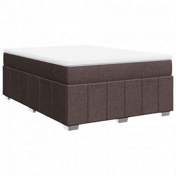vidaXL Box spring postel s matrací tmavě hnědá 140x200 cm textil