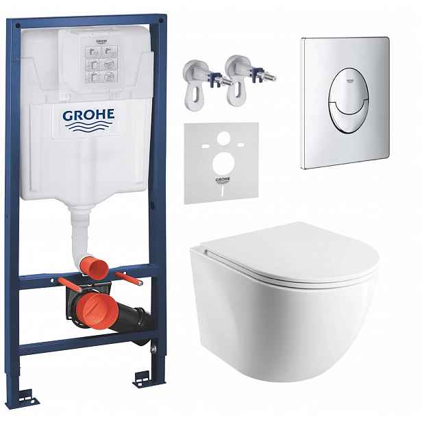 Podomítkový Wc set Grohe s mísou Omnires a tlačítkem Chrom Fresh