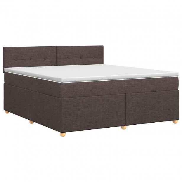 vidaXL Postel boxspring s matrací Tmavě hnědá 140 x 200 cm Textil