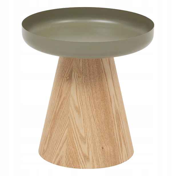 Odkládací stolek na jedné noze Hercyna, Ø 40 cm, zelený