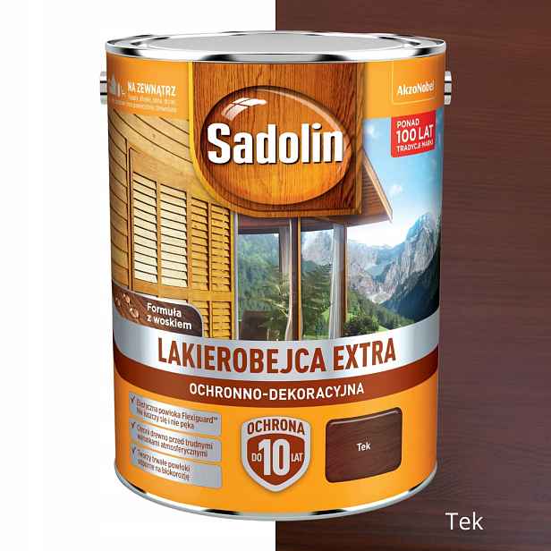 Sadolin Extra Ochranný A Dekorativní Lak Na Dřevo 5 L Teak Tik