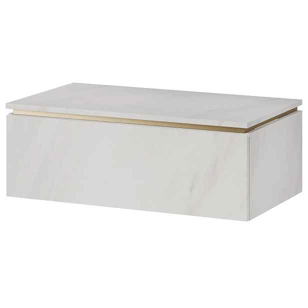 Szynaka Závěsná skříňka pod umyvadlo Letto 02 80 cm bílý mramor/zlatá