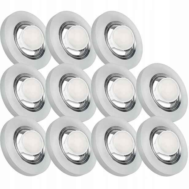 11X Skleněná Zapuštěná Lampa Námraza Kolo Silné Sklo Žárovka 7W