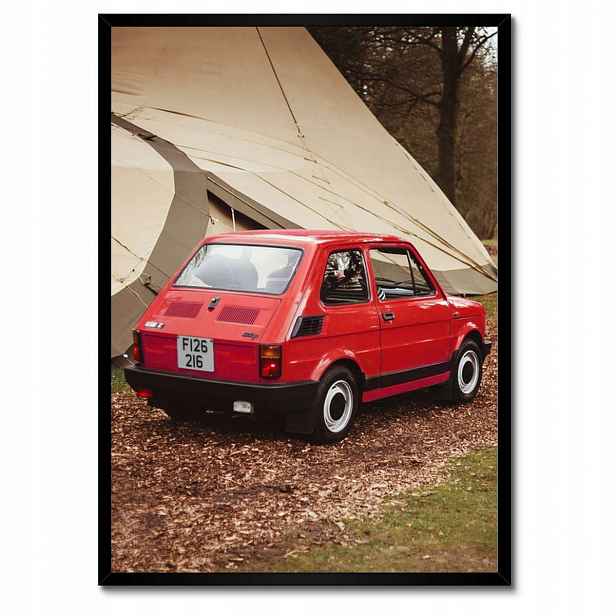 Plakáty v rámu 50x70 Červený malý Fiat 126p