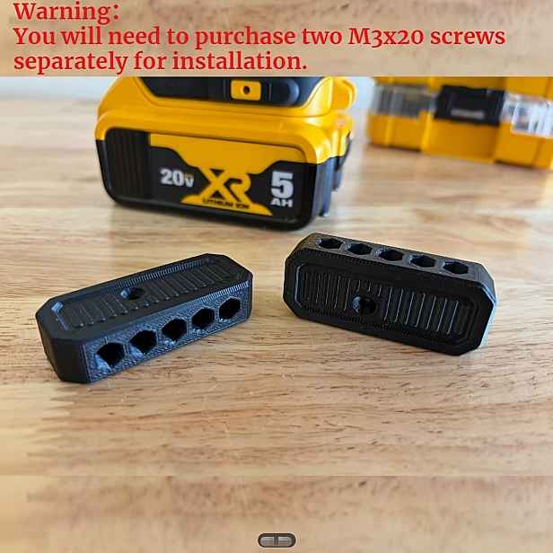 TEMU Sada 2 ks, držák a organizér pro vrtačky for Dewalt 12V/20V a šestihranné bity, schopný uložit 10 ks 1/4palcových šestihranných bitů. Je to