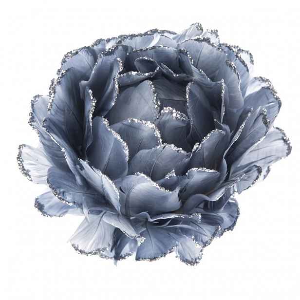 Vánoční ozdoba z peří Květina pr. 6,5 cm, modrá