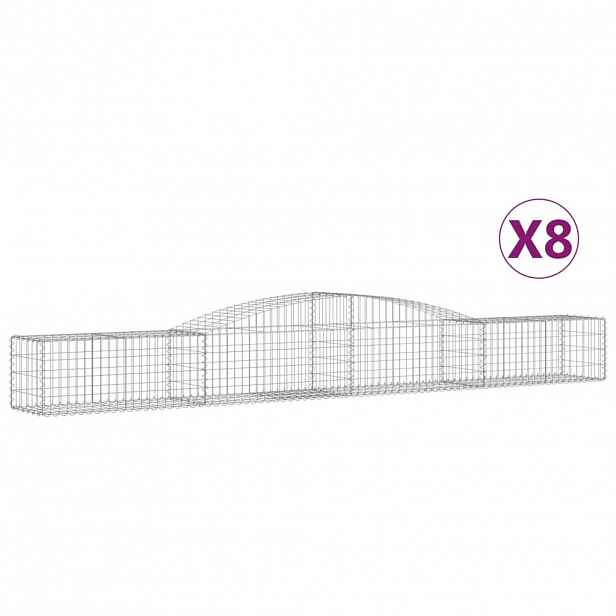 vidaXL Klenuté gabionové koše 8 ks 400x50x40/60 cm pozinkované železo