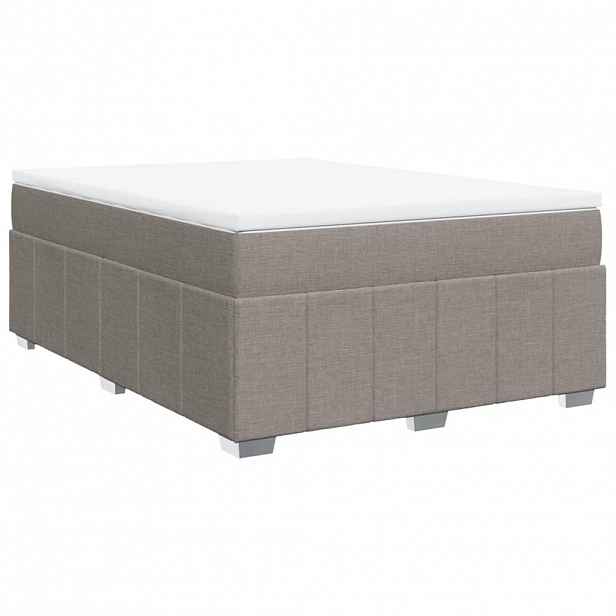 vidaXL Box spring postel s matrací taupe 140x200 cm textil
