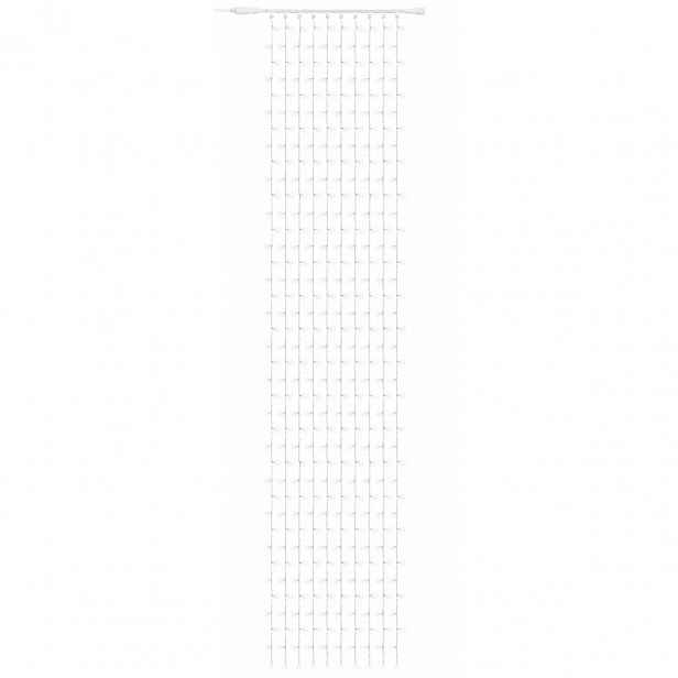 Easy Fix LED světelný závěs venkovní, 100 × 1200 cm, ledově bílá s FLASH, 1200 diod, bílý kabel, IP67, prodlužovací