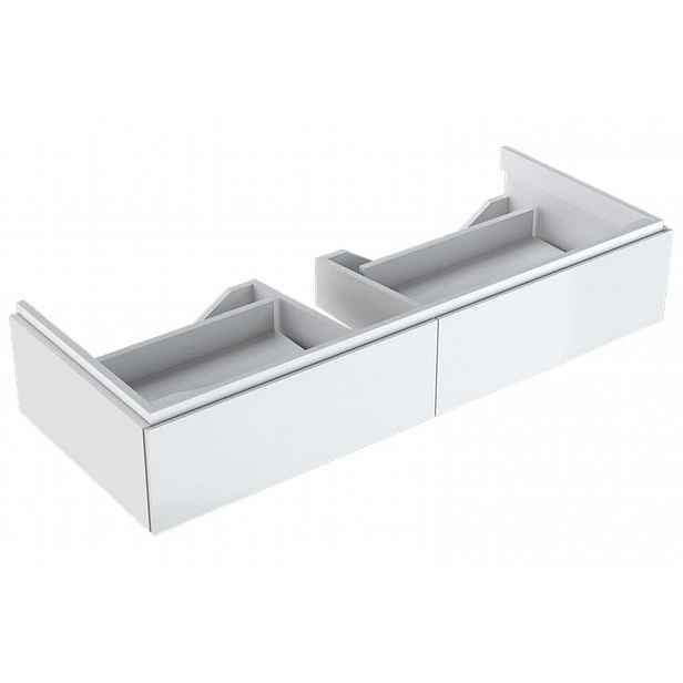 Geberit Xeno 2 - Skříňka pod umyvadlo 120 cm s LED svítidlem, 2 zásuvky, lesklá bílá 500.517.01.1