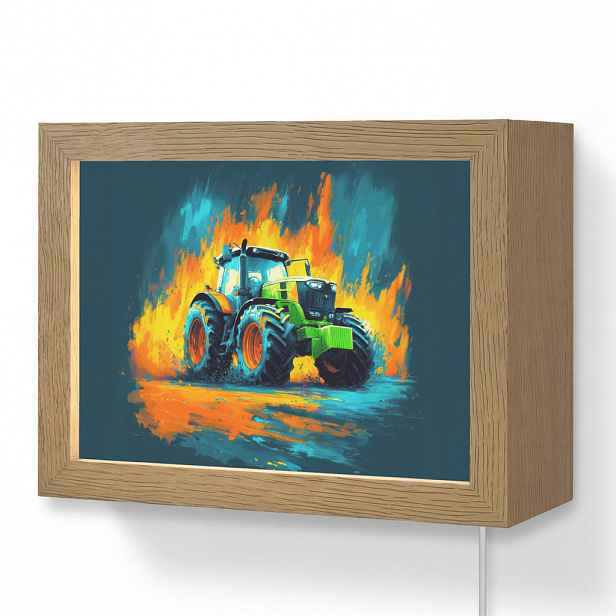 OnlyWow NÁSTĚNNÁ LAMPA Abstrakt - Traktor - Zelený 20x15 cm