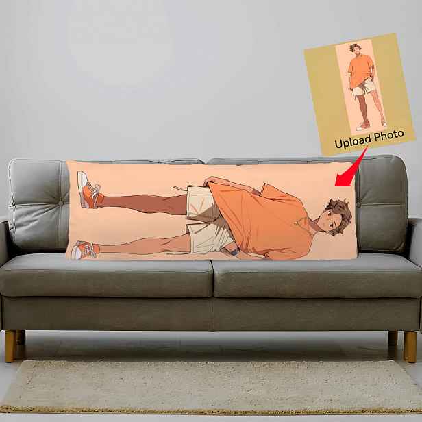 TEMU Personalizovatelný 1ks polštářový povlak s animovaným , měkká plyšová látka, jednostranný potisk, polyester, 50,8x137,16 cm bez výplně, dekorace