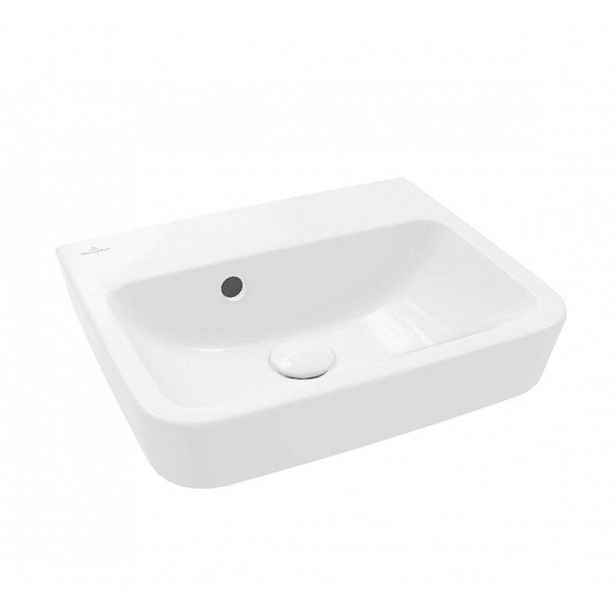 Villeroy & Boch O.novo - Umývátko na desku, 45x37 cm, s přepadem, bez otvoru pro baterii, CeramicPlus, alpská bílá 43444JR1