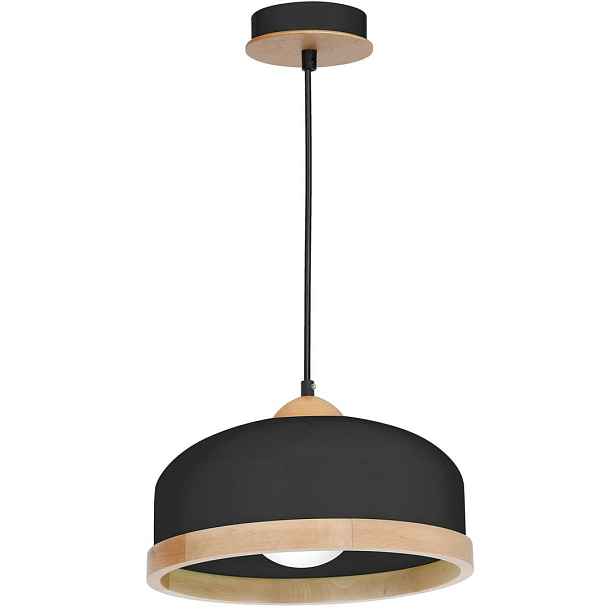 Závěsná lampa Studio Černá Hnědá Kovová Stínidlo 1xE27 32x90cm Stropní