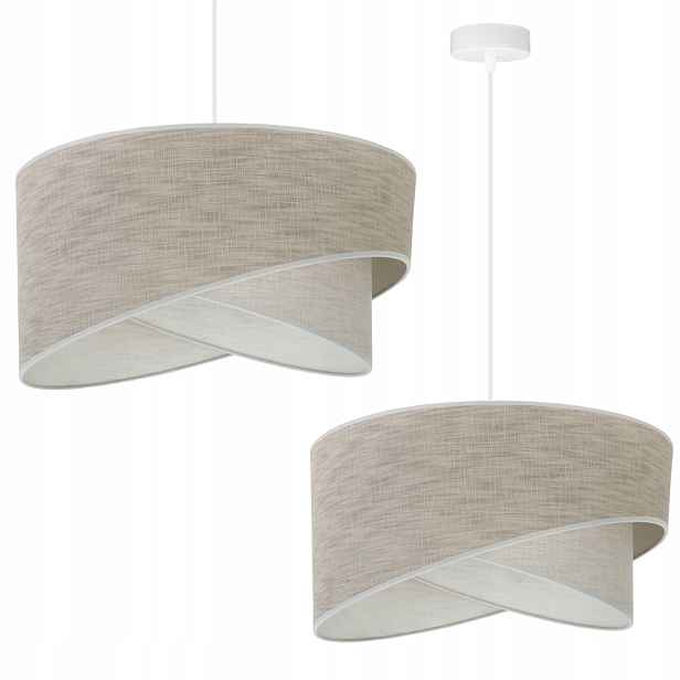 Závěsná Stropní Lustrová Lampa S Stínítkem Len Béžová Boho Do Obývacího Pokoje E27