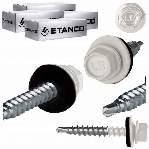 Farmářské vruty 4,8 x 35 mm Ral 9010 1000ks plechové vruty Etanco GTF2 Z14