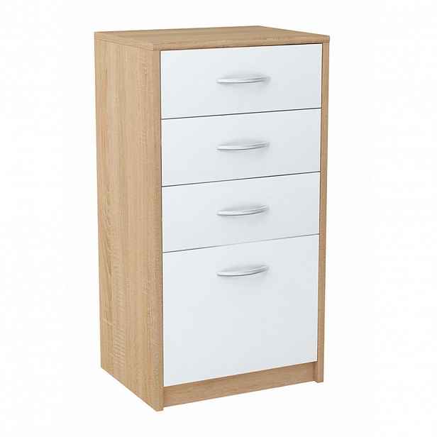 Home Collective KOMODA se 4 zásuvkami v barvě sonoma white