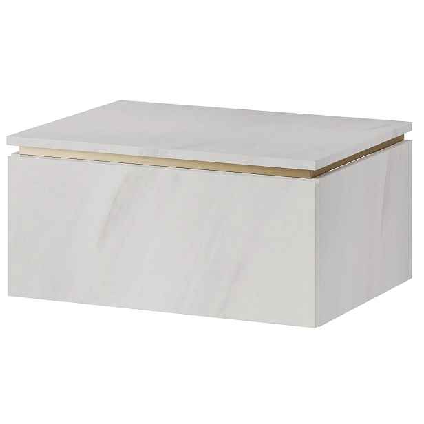 Szynaka Závěsná skříňka pod umyvadlo Letto 03 60 cm bílý mramor/zlatá