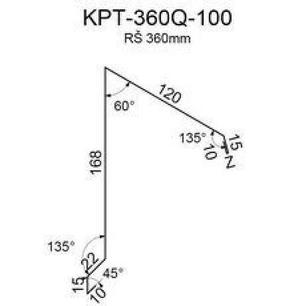 Ukončení pultové střechy RS360A-60 SP25 RAL7035 0,50mm 2bm