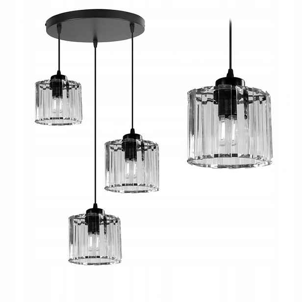 Moderní závěsná stropní lampa E27 černá se 3 žárovkami do obývacího pokoje
