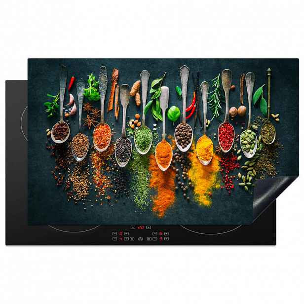 MuchoWow KRYT NA INDUKČNÍ DESKU Bylinky - koření - lžíce 85x52 cm