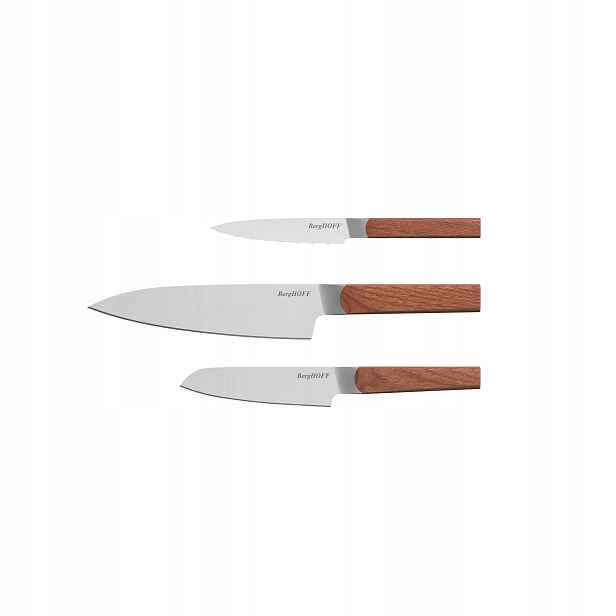 BergHOFF Ionová sada nožů 3ks X50CrMoV15 šéf 20cm santoku jasan