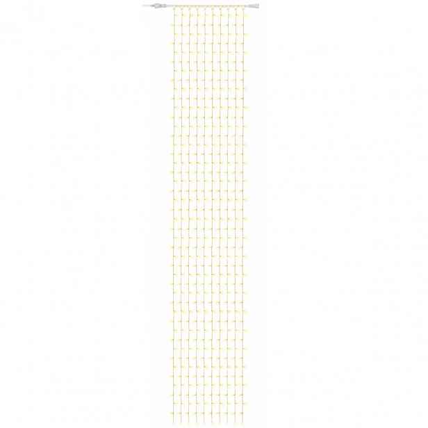 Easy Fix LED světelný závěs venkovní, 100 × 1200 cm, teple bílá, 1200 diod, bílý kabel, IP67, prodlužovací