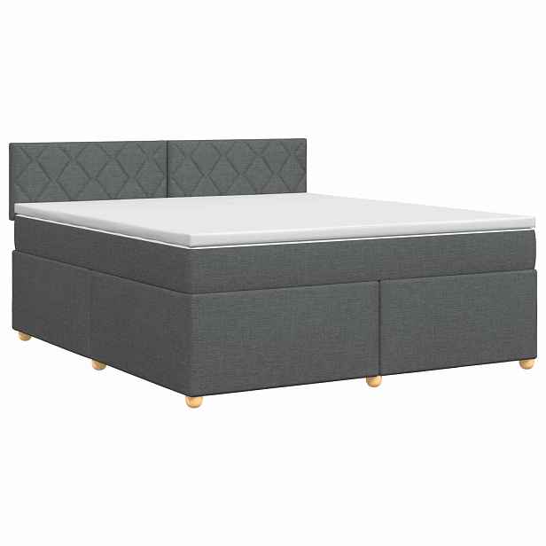 vidaXL Postel boxspring s matrací Tmavě šedá 140 x 200 cm Textil