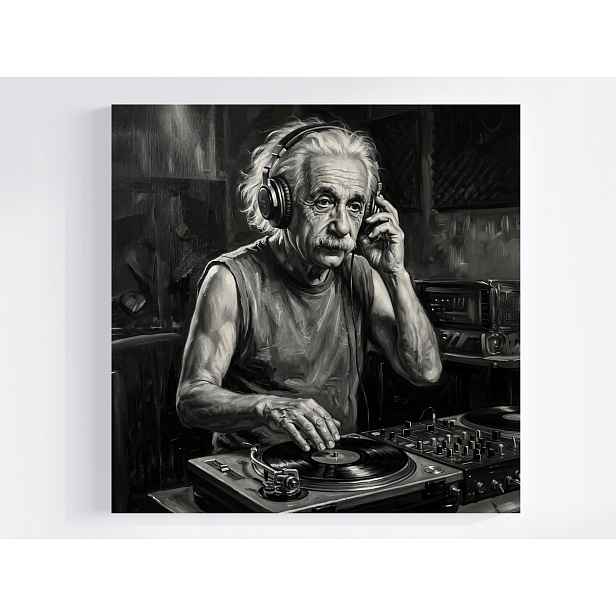Obraz Na Plátně Canvas Portrét Párty Hudba Dj Didžej Albert B&w 60x60