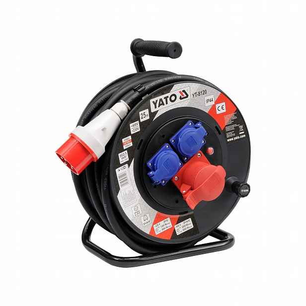 Prodlužovací Kabel Na Bubnu 25 M 16A IP44 230/400V 3 Zásuvky Yato