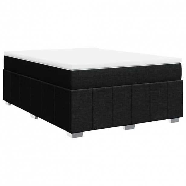 vidaXL Box spring postel s matrací černá 160x200 cm textil