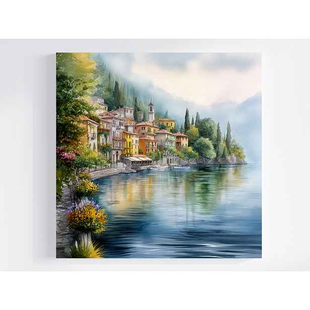Plátno Obraz Na Plátně Itálie Jezero Como Hory Alpy 50x50