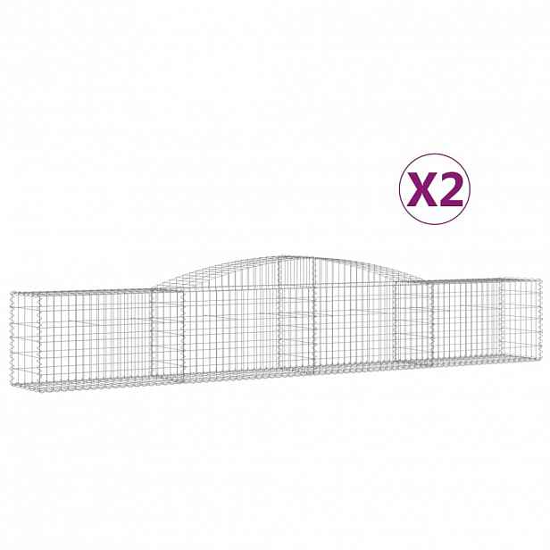 vidaXL Klenuté gabionové koše 2 ks 400x50x60/80 cm pozinkované železo