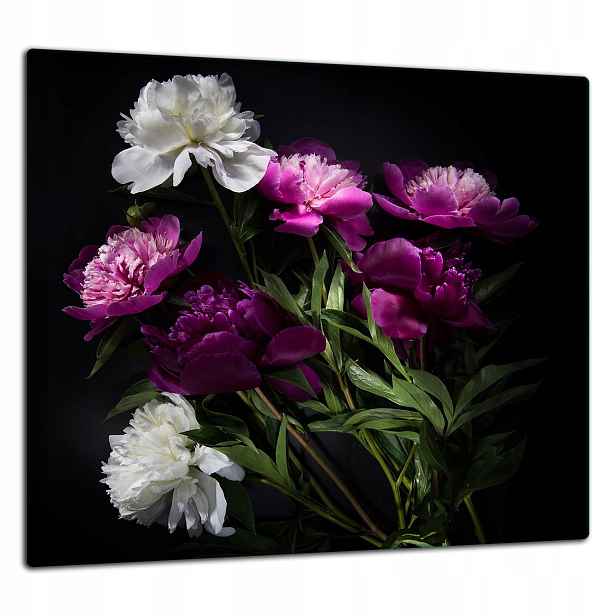 Skleněná Ochranná Deska Panel Lepidlo 65x60 Květiny